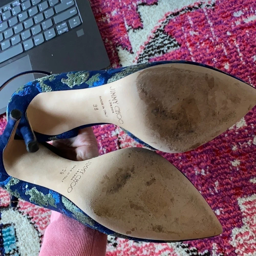 Jimmy Choo /  Lucy 100 D’Orsay Pumps Sequin floral Pattern 39 9